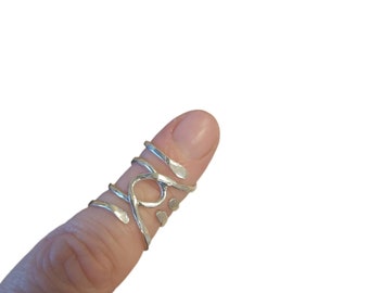 Mallet finger splint ring sterling silver strips