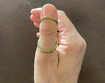 Titanium anodized thumb ring splint IP joint support gold color