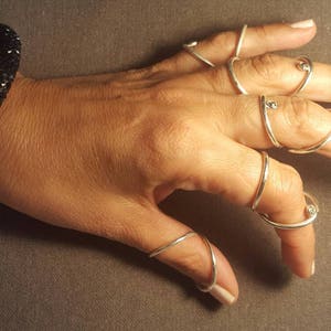 Swan Neck silver ring splint set of 5