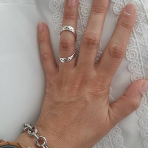 EDS Hypermobility finger silver ring splint 925 PIP Holes design