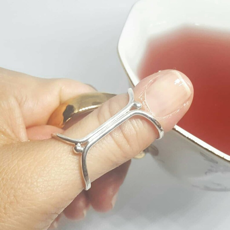 Thumb Trigger Finger Silver Ring Splint Minimalist Style. Etsy