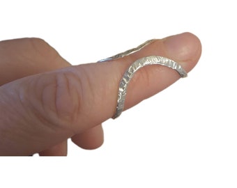 Mallet Finger EDS Arthritis Swan Neck Boutonnire Silver Splint Hammered Ring