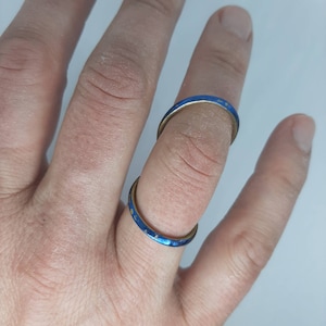 Titanium ring splint anodized two color eds hypermobility blue and gold