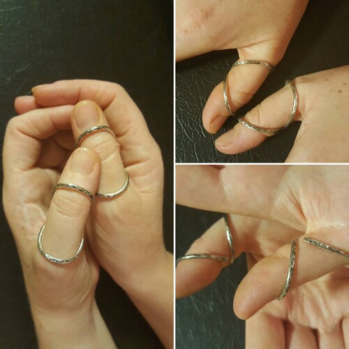 EDS Hypermobility Finger Silver Ring Splint 925 PIP Holes Etsy