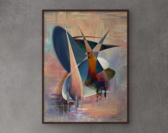 Pintura al óleo abstracta “Desnudo”, de Raphael S. - una impresión giclée de EDICIÓN LIMITADA de una obra de arte original, numerada y firmada