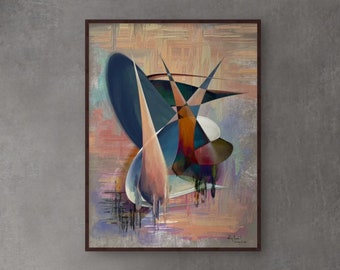 Abstract Oil Painting “Naked”, by Raphael S. - a LIMITED EDITION Giclee Print of an Original Artwork, numbered and signed