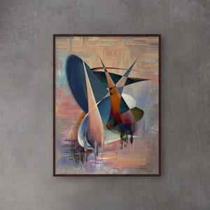 Abstract Oil Painting “Naked”, by Raphael S. - a LIMITED EDITION Giclee Print of an Original Artwork, numbered and signed