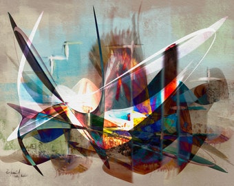 Limited Edition signed & numbered - Original Giclee Print -         abstract oil painting by Raphael S. - Large Modern Wall Art -