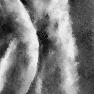 Original Erotic Sensual Wall Art - Nude Couple Drawing - Charcoal on