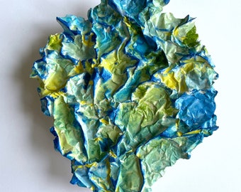 Islands in the Stream • Mixed Media Sculpture, framed 10x10"