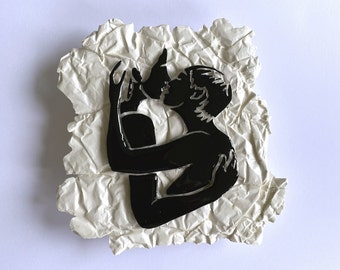 The Embrace • Framed Sculpture, 10x10” (SOLD)