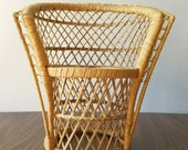 mini wicker barrel chair . rattan plant stand