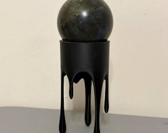 Faux Dripping Wax Crystal Stand - 4" Tall Display