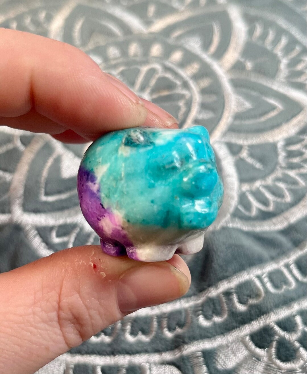 Adorable Little Dyed Howlite Crystal Chunky Pig - Etsy