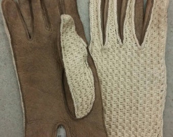 Leather vintage Laimbock gloves size 6,5  '70