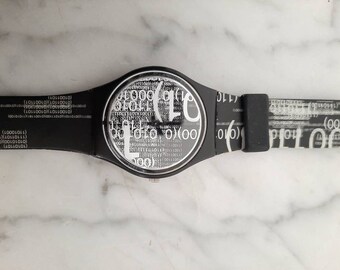 CODING GB172 1999 Vintage Swatch Watch | Black Swatch Watches
