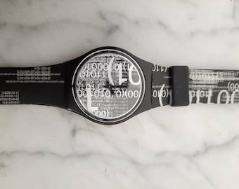 CODING GB172 1999 Vintage Armbanduhr | Schwarze Swatch Uhren