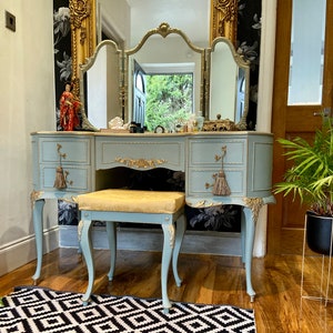 Duck egg blue dressing table stool new arrivals