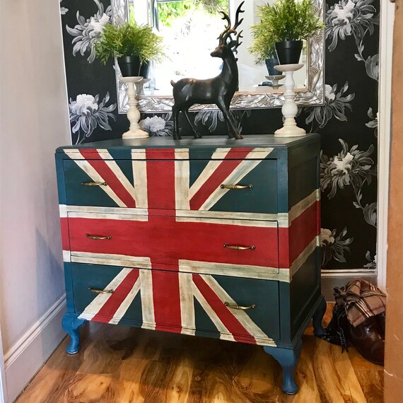 Union Jack Chest Of Drawers Now Sold Hand Painted In Annie Etsy