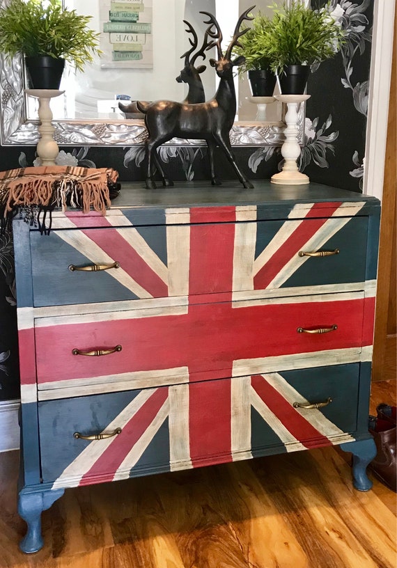 Union Jack Chest Of Drawers Now Sold Hand Painted In Annie Etsy