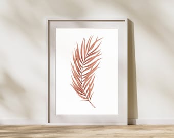 Palm Leaf Print, Printable Wall Art, Boho Decor, Watercolor Palm Leaf, Coastal Print