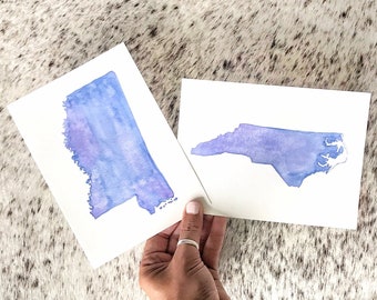 Custom Watercolor State Art Print | Personalized Home Decor, (5x7)