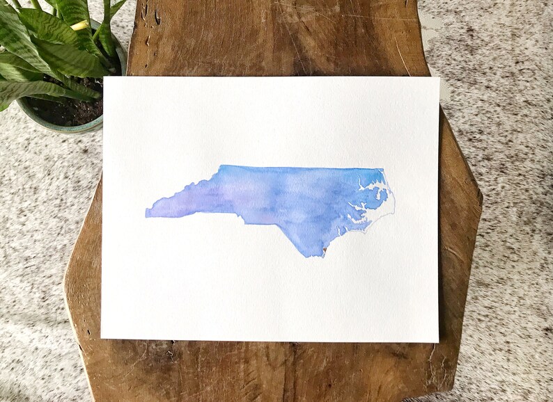 Hand-painted Watercolor State with Optional Hearts Home Decor State Print Personalized Gift Housewarming Gift image 10