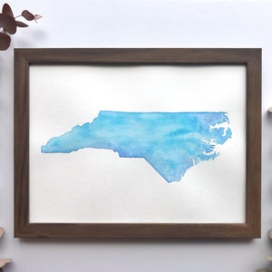 Hand-painted Watercolor State with Optional Hearts Home Decor State Print Personalized Gift Housewarming Gift image 2