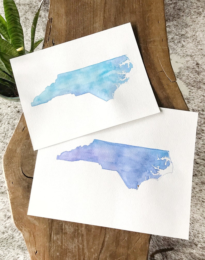 Hand-painted Watercolor State with Optional Hearts Home Decor State Print Personalized Gift Housewarming Gift image 4