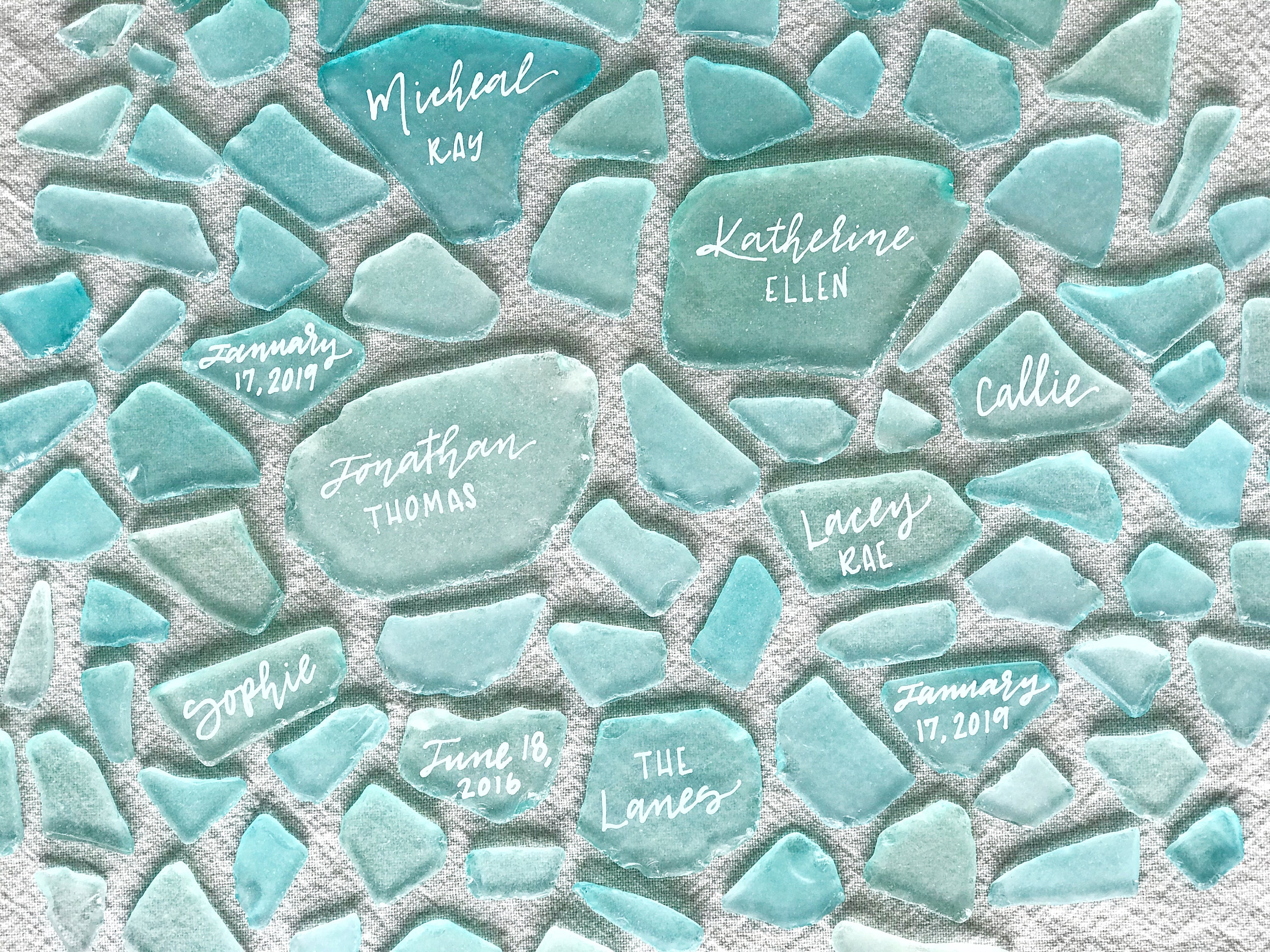 Keepsake Sea Glass Place Cards