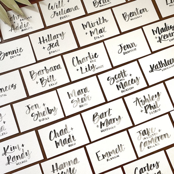 Custom Place Cards | Custom Escort Cards | Watercolor Place Cards | Custom Watercolor Calligraphy | Wedding Place Cards | Table Decor