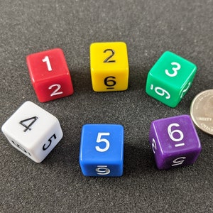 Colorful Plastic Dice (D6)