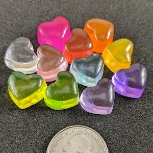 Plastic heart tokens