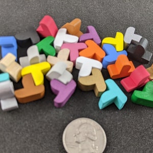 Board Game Ship Tokens (settlers style) Pink Purple Turquoise Gold Silver Wood Wooden Blank Game Upgrade Yellow Orange Red Blue