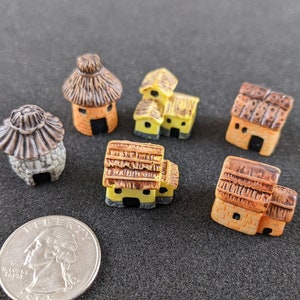 Small painted plastic houses