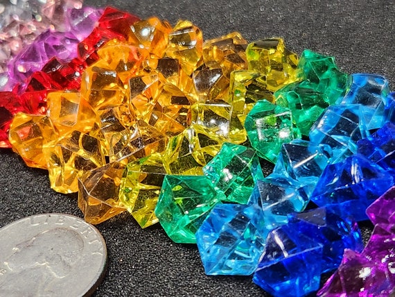 Translucent Colored Plastic Gems Game Resources Point Tokens Mana 