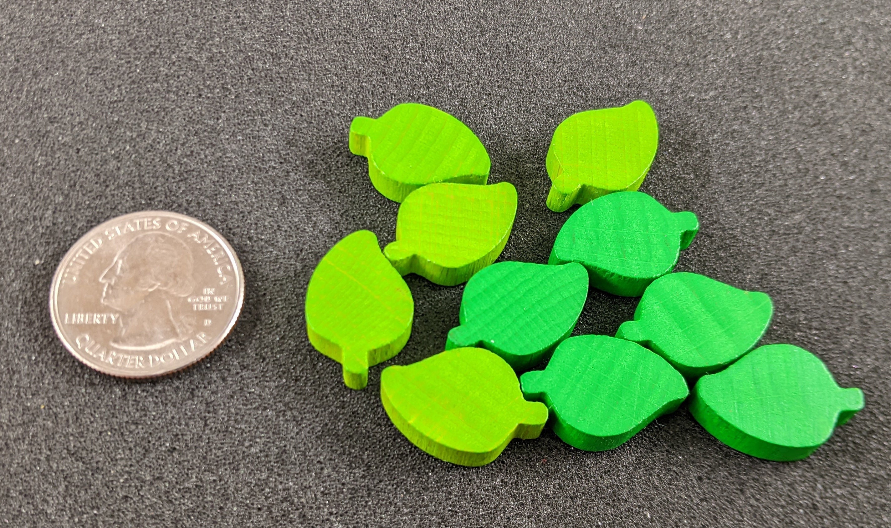 Small wooden leaf tokens leaves