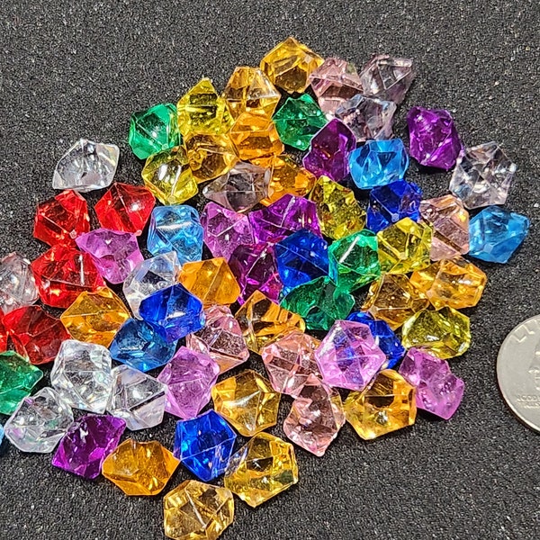 Gemmes en plastique colorées translucides - Ressources de jeu | Jetons de points | Mana