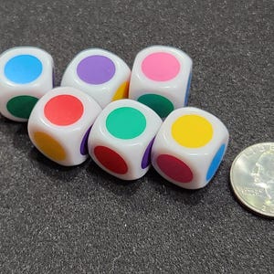 Dados de 16 mm con caras de color