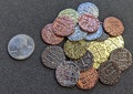 Metal coins, pirate treasure, play money Gold Silver and Copper 22mm