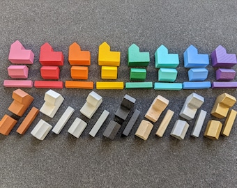 Settlers Standard Set - New Colors (settlements, cities, roads) | Board Game Pieces