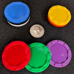 Stacking blank poker chips