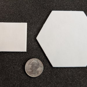 Azulejos cuadrados y hexagonales en blanco (tamaño Colonos de C****) / Azulejos de juegos de mesa