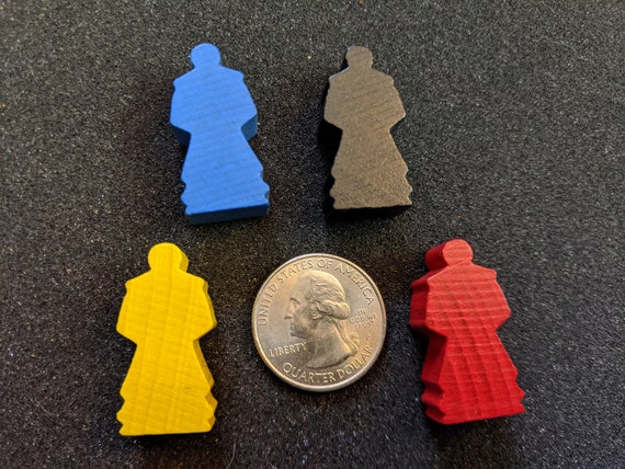 Wooden MEEPLE 17x17x10mm 25 Colors Options Replacement Token 