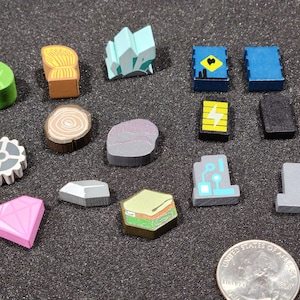 Resources printed board game tokens