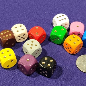 Fancy Wooden Dice - Individual Colors