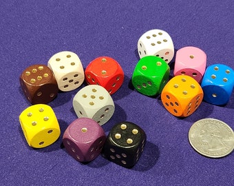 Fancy houten dobbelstenen - individuele kleuren