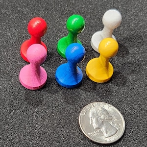 Set of 6 classic style game pawns