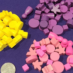 I play (pink, purple, green, blue, red, yellow, black....) color sets.