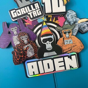 Custom Gorilla Tag Game Cake Topper, Gorilla Tag Cake 3d Topper, Monkey ...